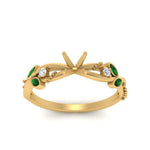 Load image into Gallery viewer, delicate-flower-semi-mount-diamond-ring-with-emerald-in-yellow-gold-FDENR2598SMRGEMGR-NL-YG
