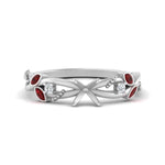 Load image into Gallery viewer, delicate-flower-semi-mount-diamond-ring-with-ruby-in-white-gold-FDENR2598SMRGRUDR-NL-WG
