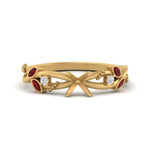 Load image into Gallery viewer, delicate-flower-semi-mount-diamond-ring-with-ruby-in-yellow-gold-FDENR2598SMRGRUDR-NL-YG
