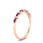 Load image into Gallery viewer, delicate-pink-sapphire-marquise-and-round-stack-wedding-band-in-rose-gold-FD11310BGSADRPIANGLE3-NL-RG.jpg
