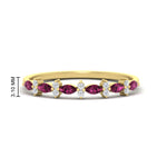 Load image into Gallery viewer, delicate-pink-sapphire-marquise-and-round-stack-wedding-band-in-yellow-gold-FD11310BGSADRPIANGLE3-NL-YG.jpg
