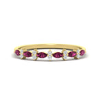Load image into Gallery viewer, delicate-pink-sapphire-marquise-and-round-stack-wedding-band-in-yellow-gold-FD11310BGSADRPIANGLE3-NL-YG.jpg
