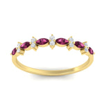 Load image into Gallery viewer, delicate-pink-sapphire-marquise-and-round-stack-wedding-band-in-yellow-gold-FD11310BGSADRPIANGLE3-NL-YG.jpg

