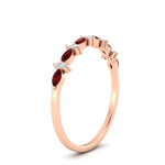 Load image into Gallery viewer, delicate-ruby-marquise-and-round-stack-wedding-band-in-rose-gold-FD11310BGRUDRANGLE3-NL-RG.jpg
