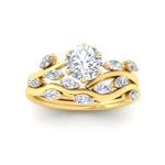 Load image into Gallery viewer, delicate-vine-round-cut-diamond-bridal-ring-set-in-yellow-gold-fdens11510roangle5-nl-yg?v=1757568206
