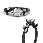 Load image into Gallery viewer, delicate-vine-round-cut-diamond-engagement-ring-in-black-gold-fd11510rangle3-nl-bg?v=1758686964
