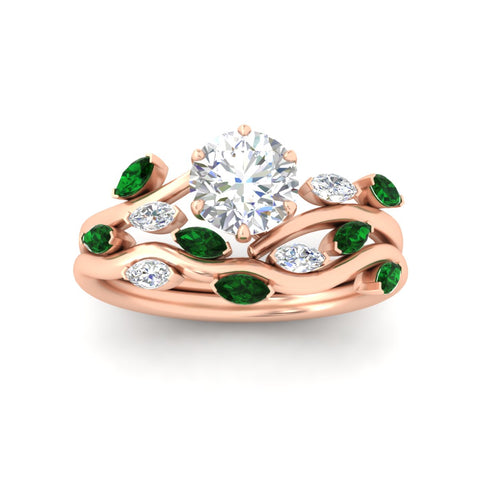 delicate-vine-round-cut-emerald-bridal-ring-set-in-rose-gold-fdens11510rogemgrangle5-nl-rg?v=1757568206