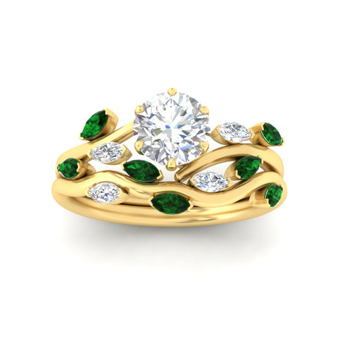 delicate-vine-round-cut-emerald-bridal-ring-set-in-yellow-gold-fdens11510rogemgrangle5-nl-yg?v=1757568206