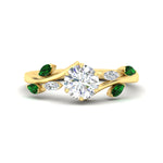 Load image into Gallery viewer, delicate-vine-round-cut-emerald-engagement-ring-in-yellow-gold-fdens11510rorgemgr-nl-yg?v=1757504237
