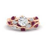Load image into Gallery viewer, delicate-vine-round-cut-pink-sapphire-bridal-ring-set-in-rose-gold-fdens11510rogsadrpi-nl-rg_cbad3e86-5622-41b5-97d9-e67ea7ba7e6d?v=1757568205
