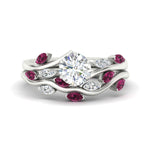Load image into Gallery viewer, delicate-vine-round-cut-ruby-bridal-ring-set-in-rose-gold-fdens11510rogrudr-nl-rg_926d604d-246a-439f-a3c0-c95705296090?v=1757568220
