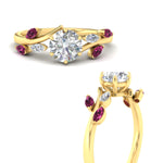 Load image into Gallery viewer, delicate-vine-round-cut-pink-sapphire-engagement-ring-in-yellow-gold-fd11510rgsadrpiangle3-nl-yg?v=1758686964
