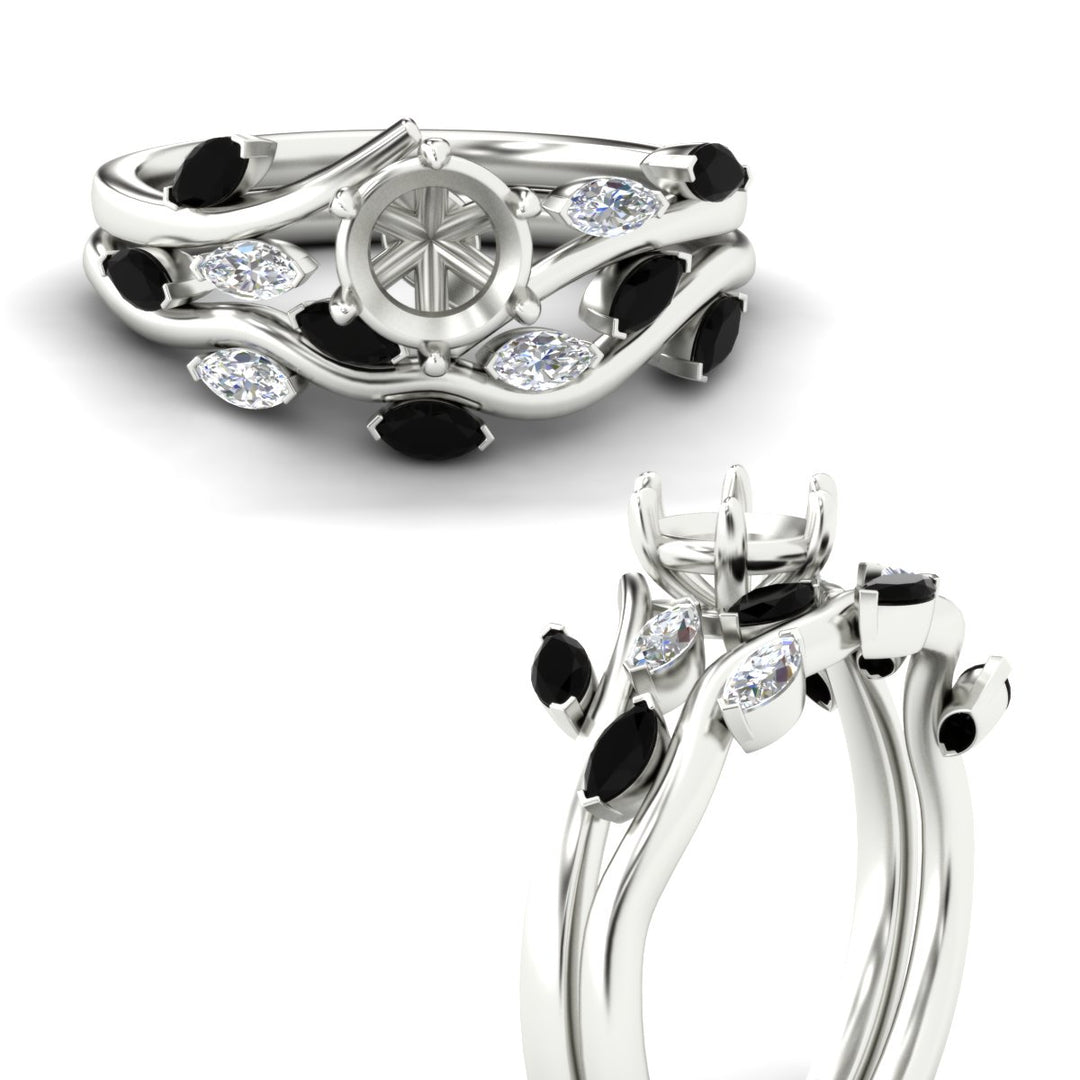 Delicate Vine Semi Mount Bridal Set