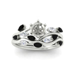 Load image into Gallery viewer, delicate-vine-semi-mount-black-diamond-bridal-ring-set-in-white-gold-fdens11510smgblackangle5-nl-wg_25529fef-26d8-4111-80e0-7cb2445289e7?v=1757567811
