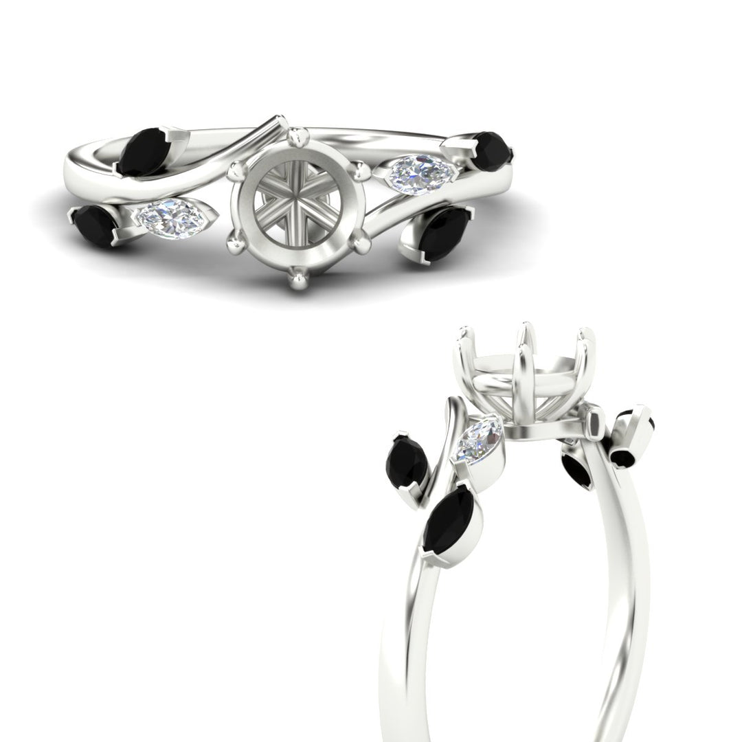 Delicate Vine Semi Mount Engagement Ring