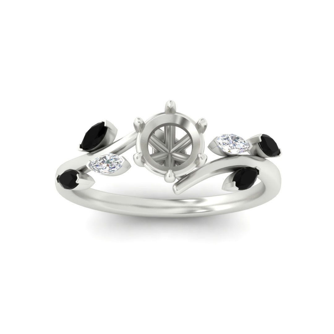 Delicate Vine Semi Mount Engagement Ring