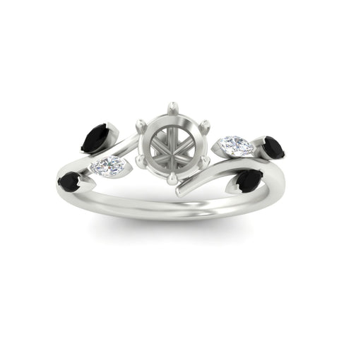 Delicate Vine Semi Mount Engagement Ring