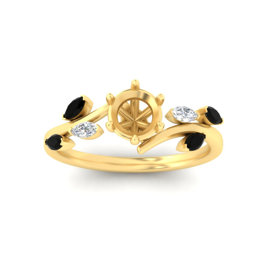 Delicate Vine Semi Mount Engagement Ring