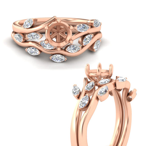 Delicate Vine Semi Mount Bridal Set