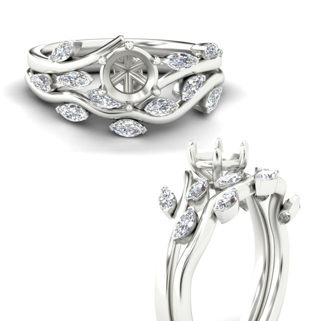 Delicate Vine Semi Mount Bridal Set
