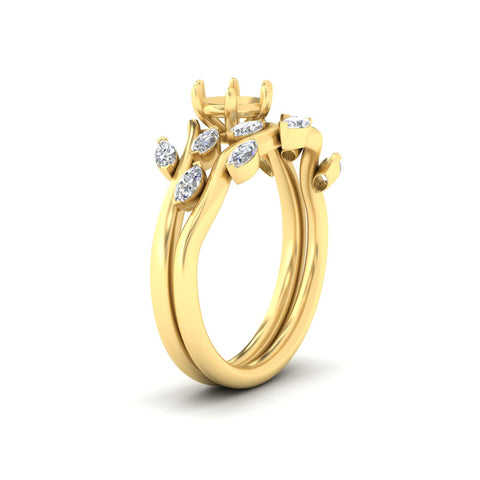 Delicate Vine Semi Mount Bridal Set