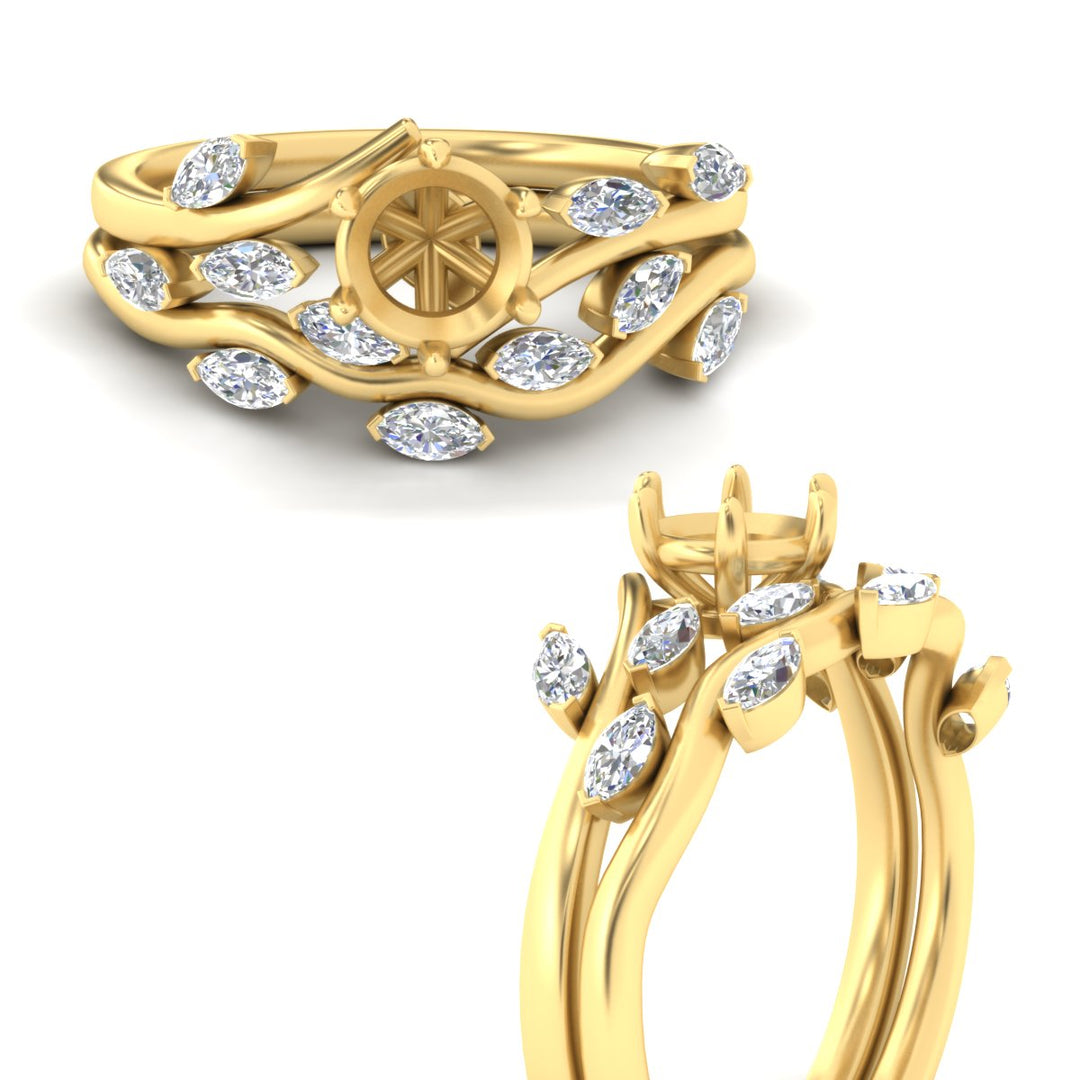 Delicate Vine Semi Mount Bridal Set