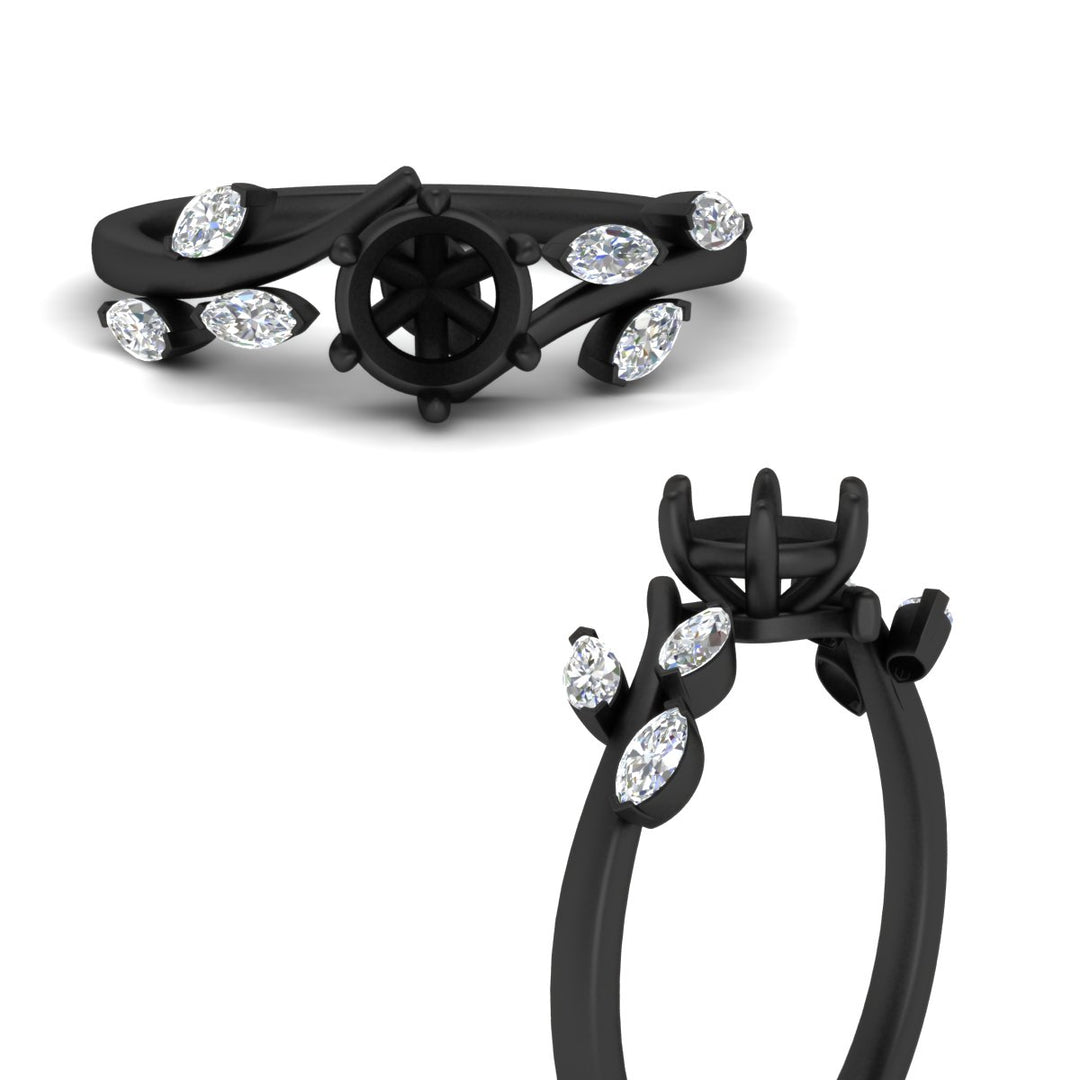 Delicate Vine Semi Mount Engagement Ring