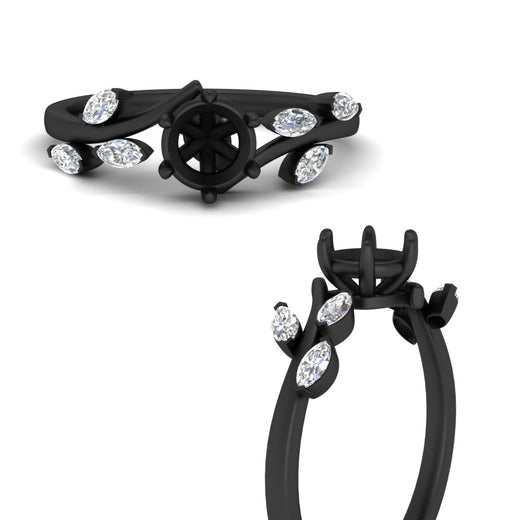 Delicate Vine Semi Mount Engagement Ring