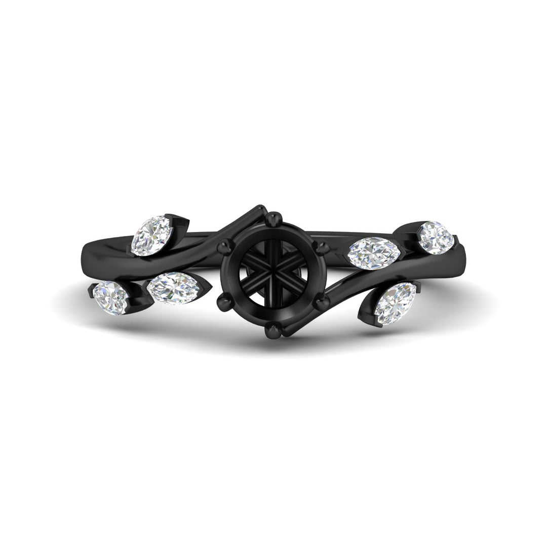 Delicate Vine Semi Mount Engagement Ring