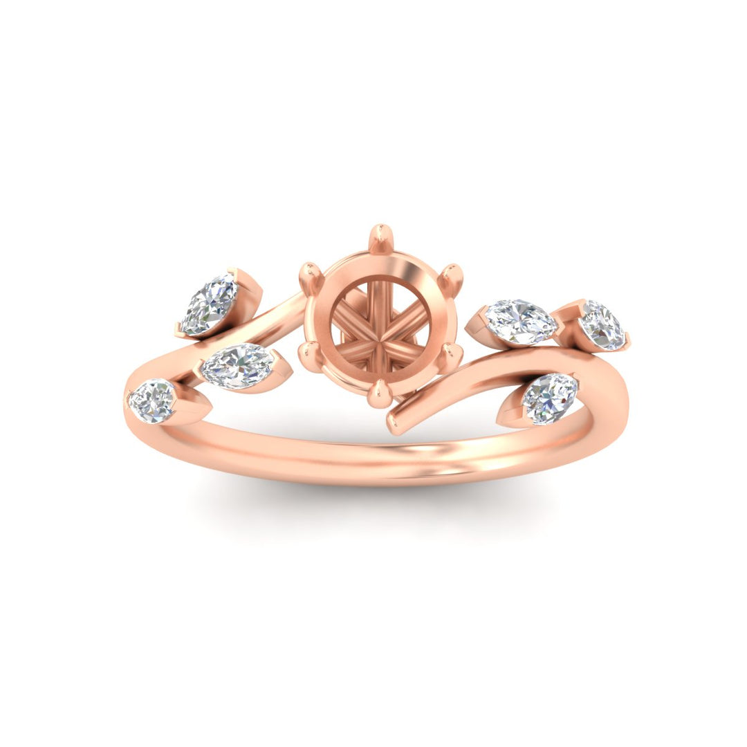 Delicate Vine Semi Mount Engagement Ring