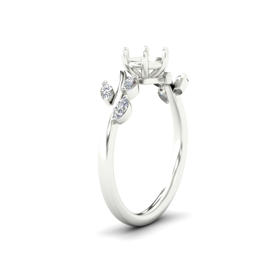 Delicate Vine Semi Mount Engagement Ring
