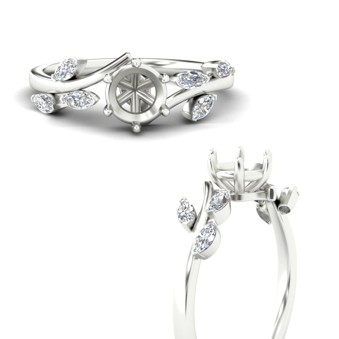 Delicate Vine Semi Mount Engagement Ring