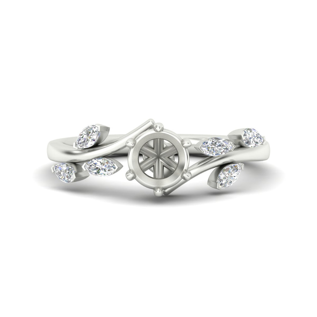 Delicate Vine Semi Mount Engagement Ring