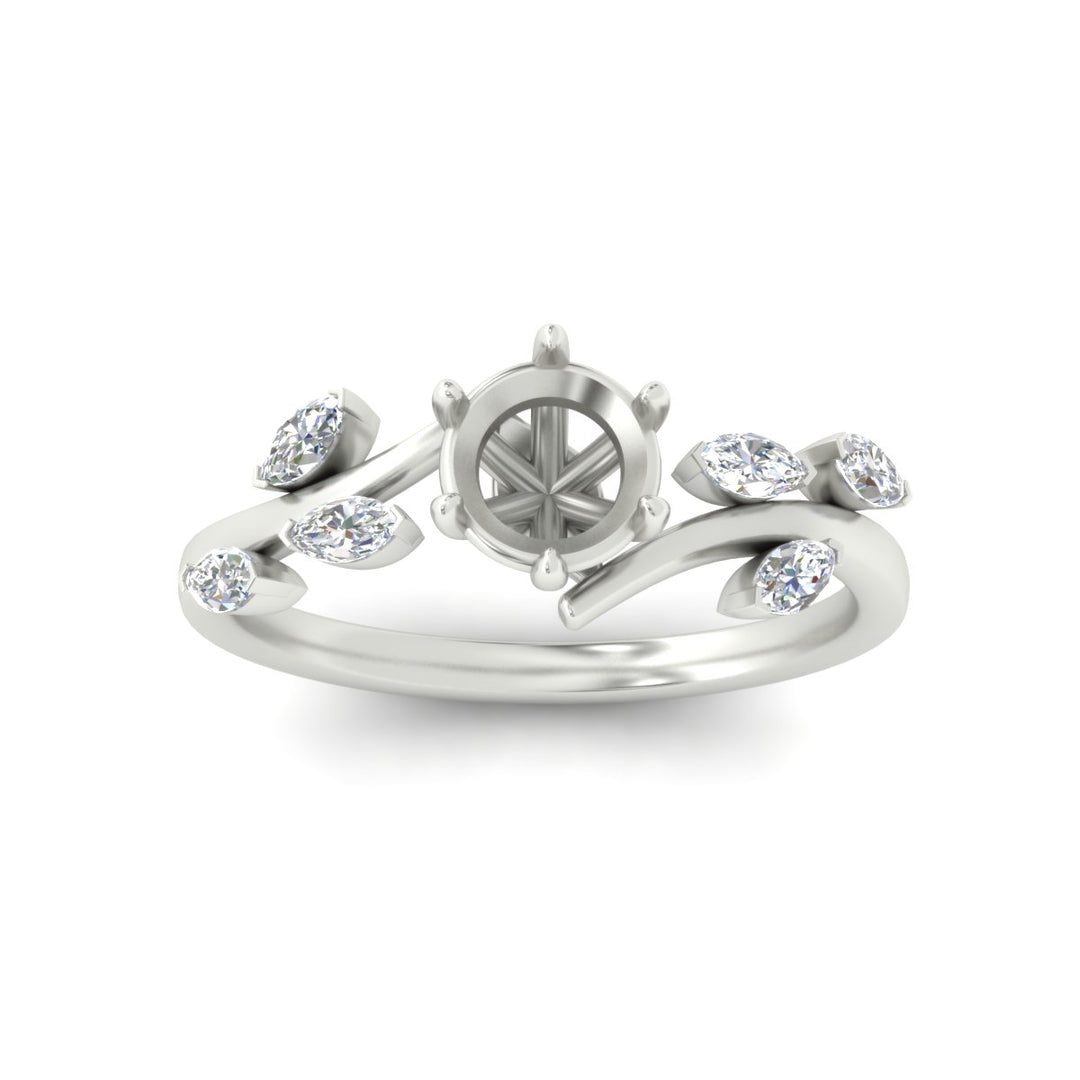 Delicate Vine Semi Mount Engagement Ring