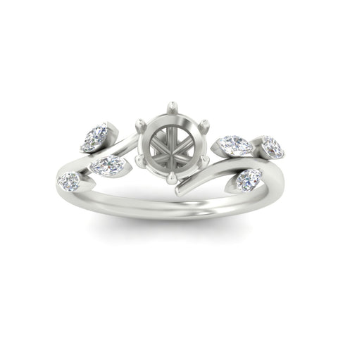 Delicate Vine Semi Mount Engagement Ring