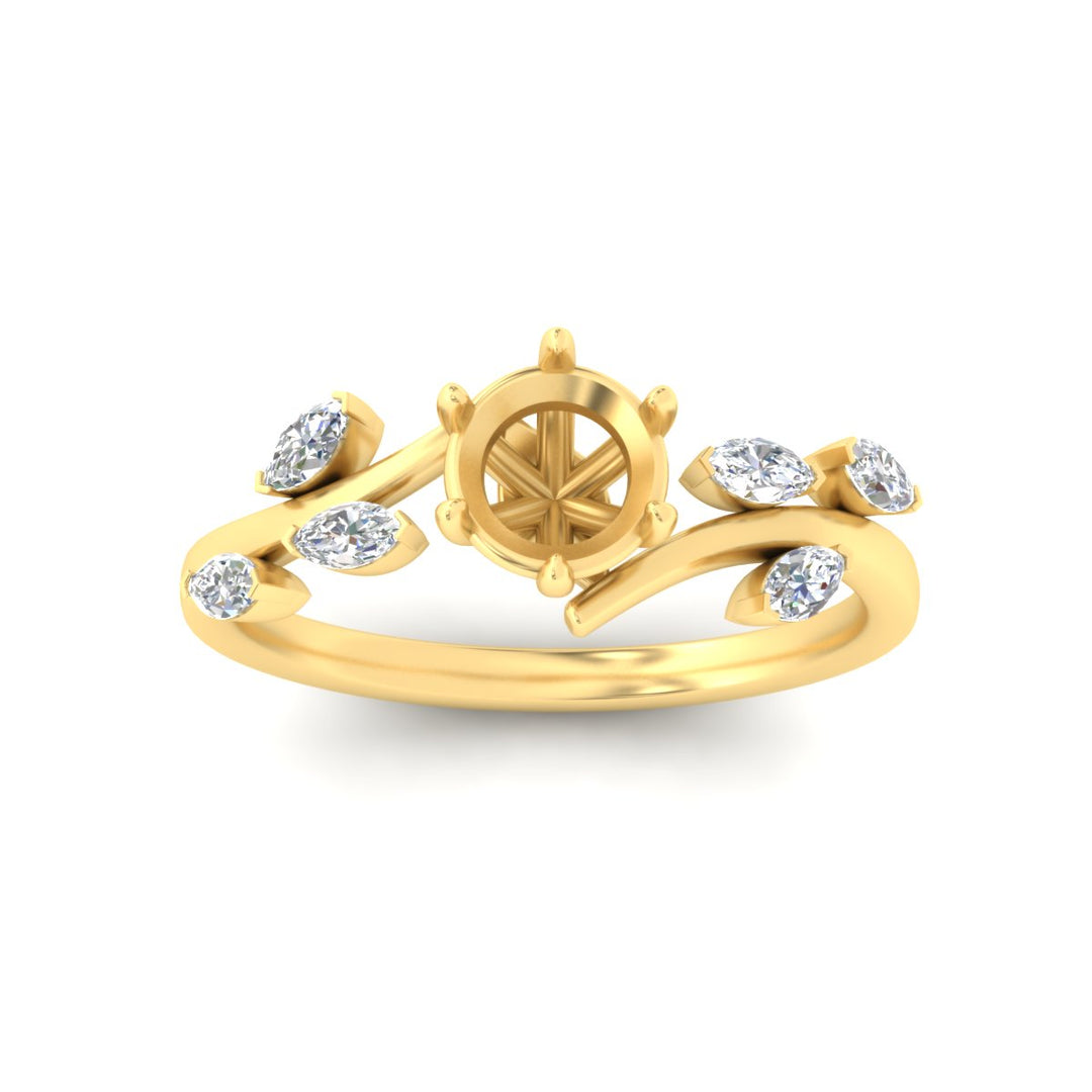 Delicate Vine Semi Mount Engagement Ring