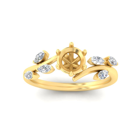 Delicate Vine Semi Mount Engagement Ring