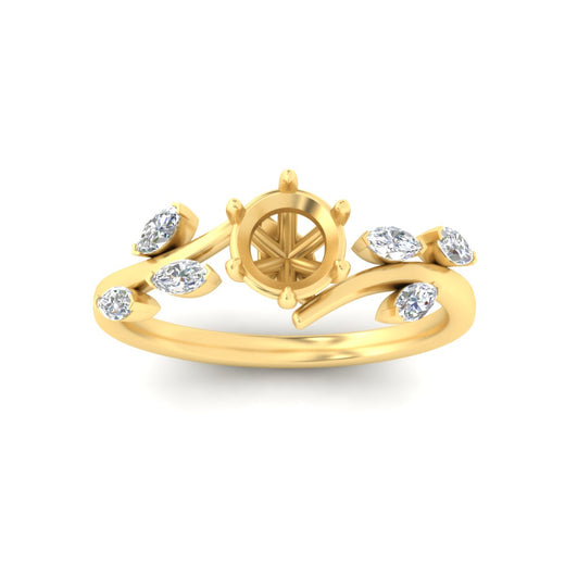 Delicate Vine Semi Mount Engagement Ring