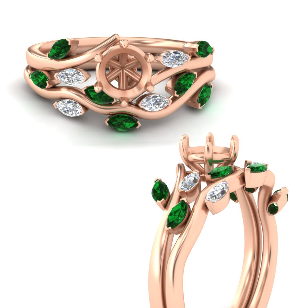 Delicate Vine Semi Mount Bridal Set