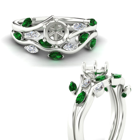 Delicate Vine Semi Mount Bridal Set