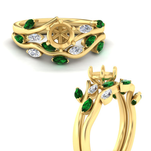 Delicate Vine Semi Mount Bridal Set