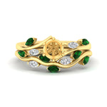 Load image into Gallery viewer, delicate-vine-semi-mount-emerald-bridal-ring-set-in-yellow-gold-fdens11510smgemgr-nl-yg_0705d82d-96ed-4146-a7eb-c14f283dc8d5?v=1757567811
