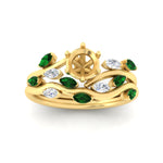 Load image into Gallery viewer, delicate-vine-semi-mount-emerald-bridal-ring-set-in-yellow-gold-fdens11510smgemgrangle5-nl-yg_d5d18e78-9cd2-4fff-8e3f-b098d6eff771?v=1757567811
