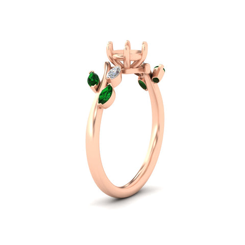 Delicate Vine Semi Mount Engagement Ring