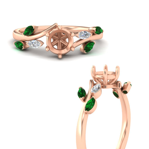 Delicate Vine Semi Mount Engagement Ring