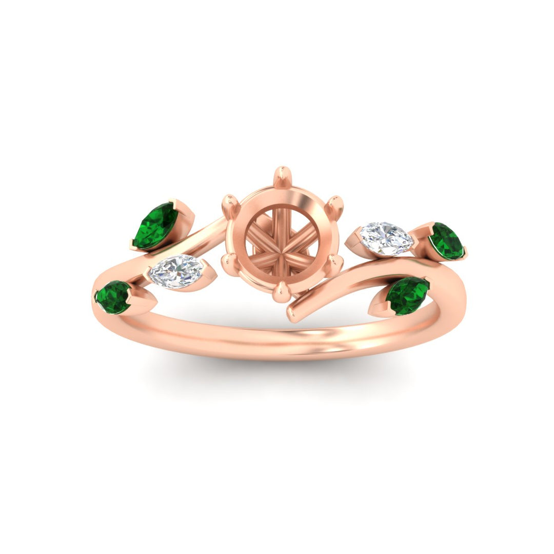 Delicate Vine Semi Mount Engagement Ring