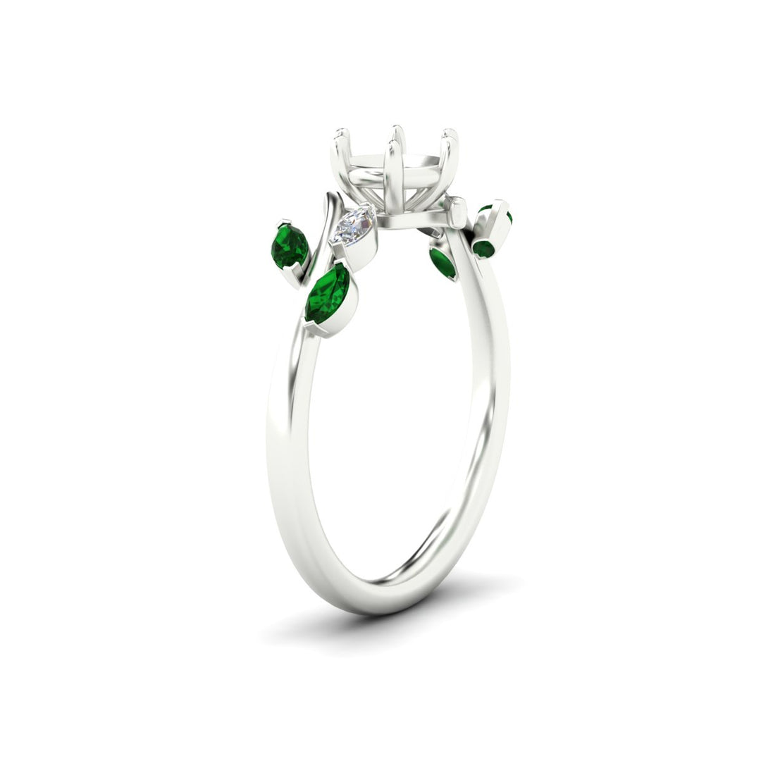 Delicate Vine Semi Mount Engagement Ring