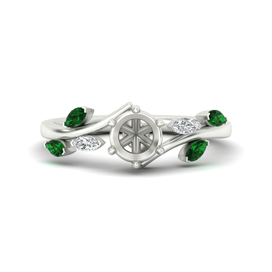 Delicate Vine Semi Mount Engagement Ring