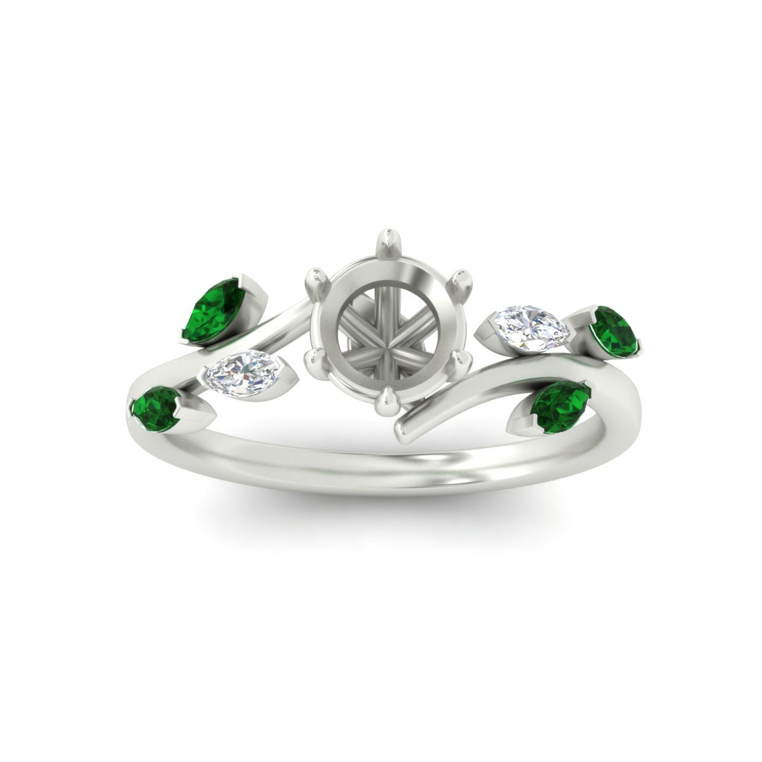 Delicate Vine Semi Mount Engagement Ring