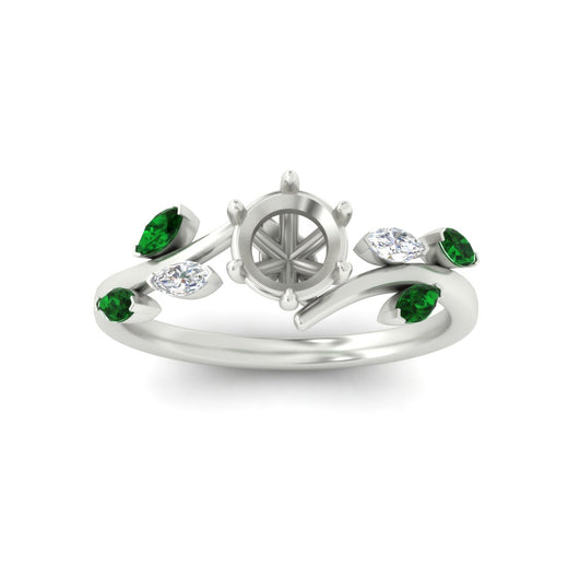 Delicate Vine Semi Mount Engagement Ring